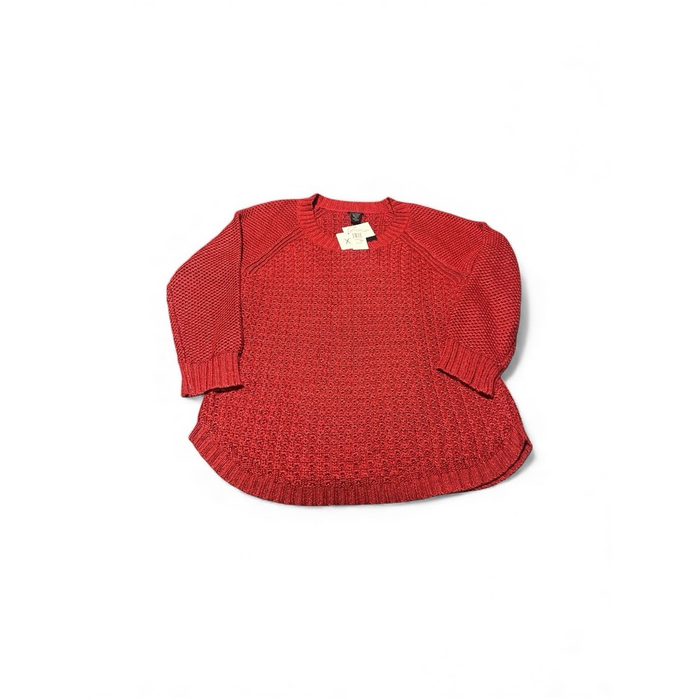 Calvin Klein Jeans Sweater Womens Size XXL Loose Knit‎ Heavyweight Red Pullover